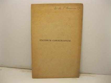 Excidium correrianum. Carmen Francisci Xaverii Reuss alsatini in certamine poetico hoeufftiano magna laude ornatum - copertina