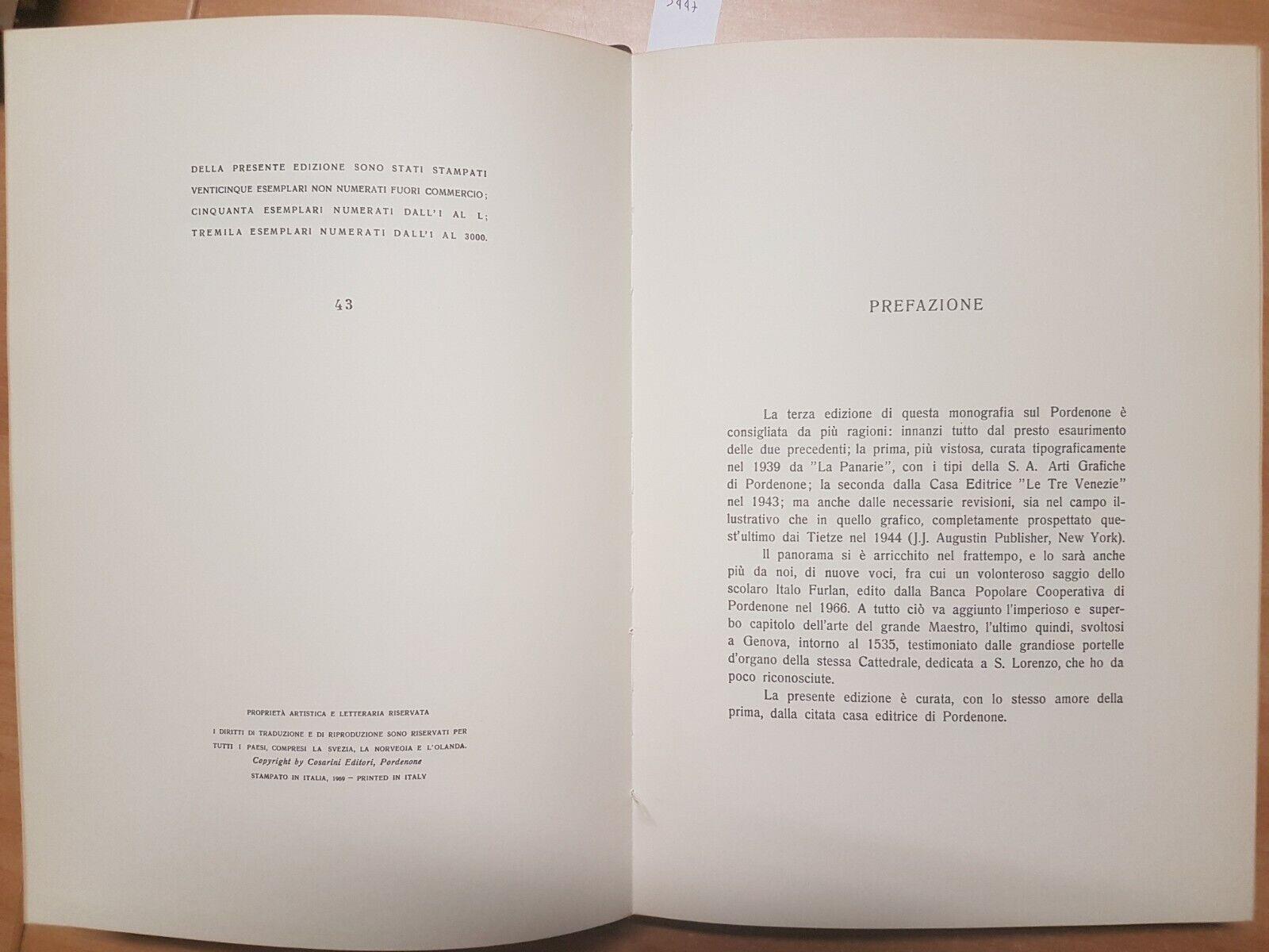 Fiocco Giuseppe - Giovanni Antonio Pordenone 1970 Cosarini - 2 Volumi -