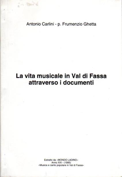 vita musicale in Val di Fassa attraverso i documenti - copertina