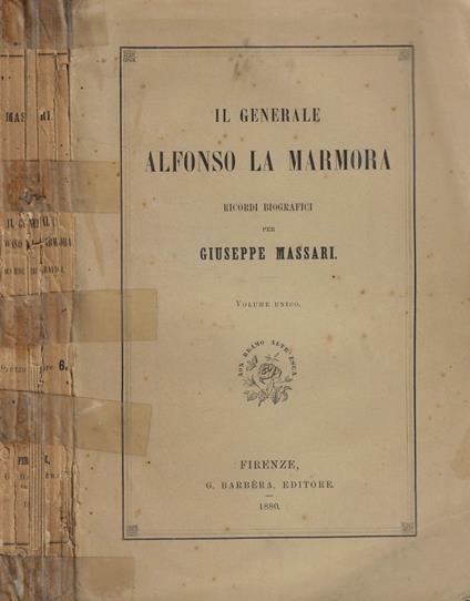Il Generale Alfonso La Marmora - Giuseppe Massari - copertina