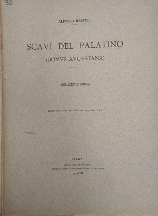 Scavi del Palatino - Alfonso Bartoli - copertina