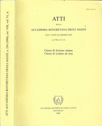 Atti della Accademia Roveretana degli Agiati - copertina