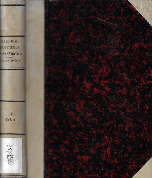 Carnegie Institution of Washington n. 3 Anno 1904 - copertina