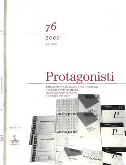 Protagonisti. Quadrimestrale di ricerca e attualità culturale, anno XXI, n. 76, agosto 2000 - copertina