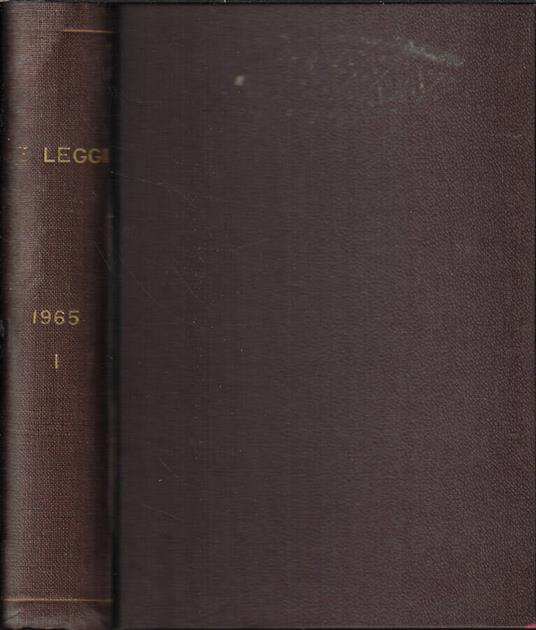 Le leggi e i decreti secondo l'ordine della inserzione nella Gazzetta Ufficiale I semestre 1965 - copertina