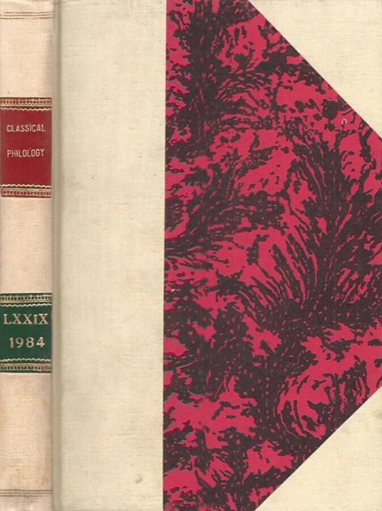 Classical Philology - Vol. LXXIX 1984 - copertina