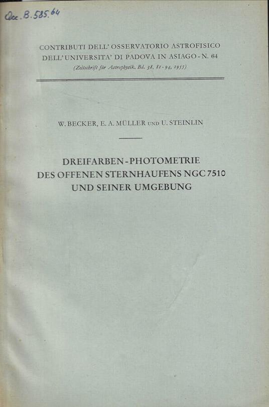 Dreifarben- Photometrie des offenen sternhauffens NGC7510 und seiner umgebung - copertina