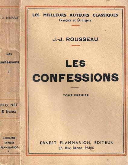 Les confessions. Tome premier - Jean-Jacques Rousseau - copertina