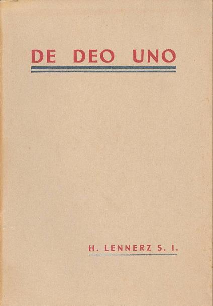 De Deo uno - copertina