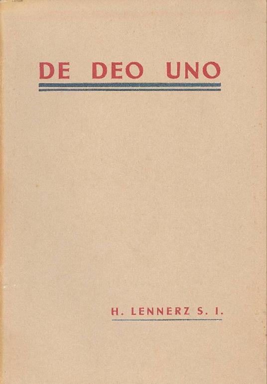 De Deo uno - copertina
