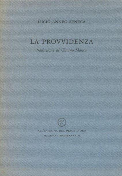 La Provvidenza - Lucio Anneo Seneca - copertina