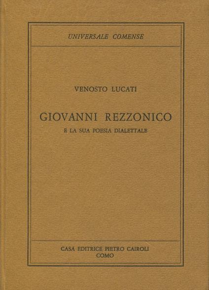 Giovanni Rezzonico e la sua poesia dialettale - copertina