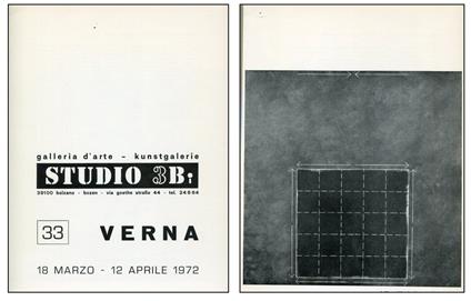 Verna. Galleria d'Arte Studio 3Bi 1972 - Claudio Verna - copertina