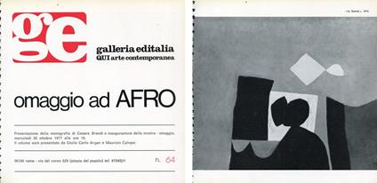 Omaggio ad Afro. Galleria Editalia 1977 - Afro - copertina