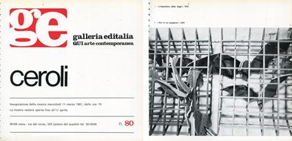 Ceroli. Galleria Editalia 1981 - Mario Ceroli - copertina