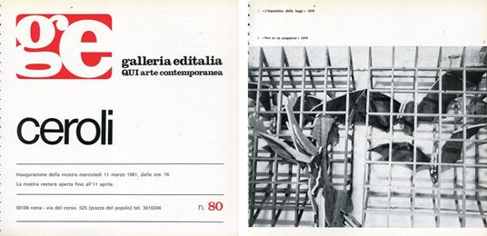 Ceroli. Galleria Editalia 1981 - Mario Ceroli - copertina