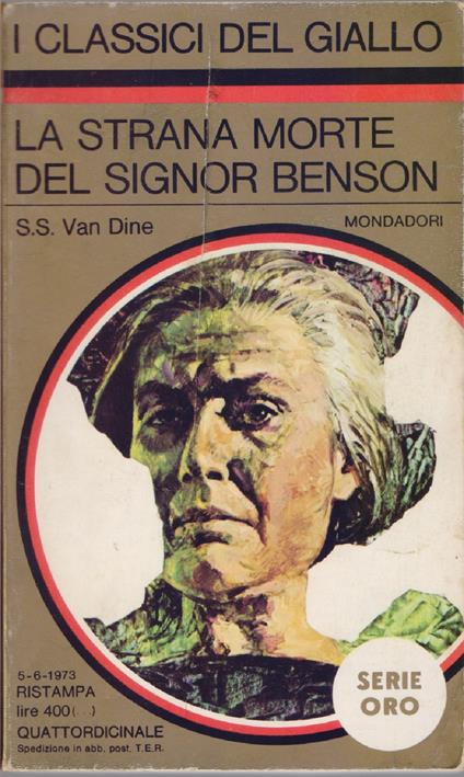 La strana morte del Signor Benson - S.S. Van Dine - S.S. Van Dine - copertina