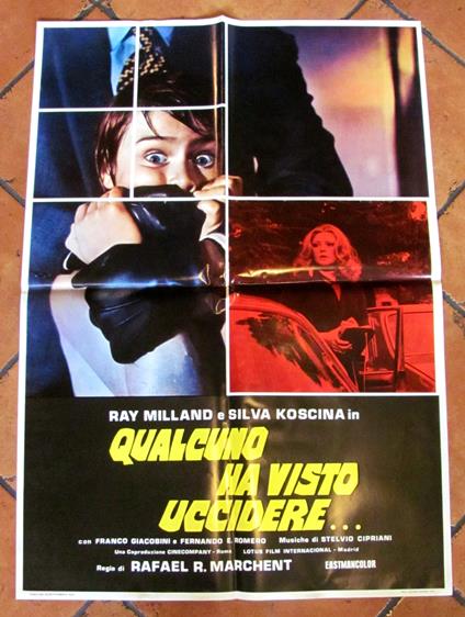 Fotobusta QUALCUNO HA VISTO UCCIDERE con Silva Koscina, I ed. 1975 - copertina