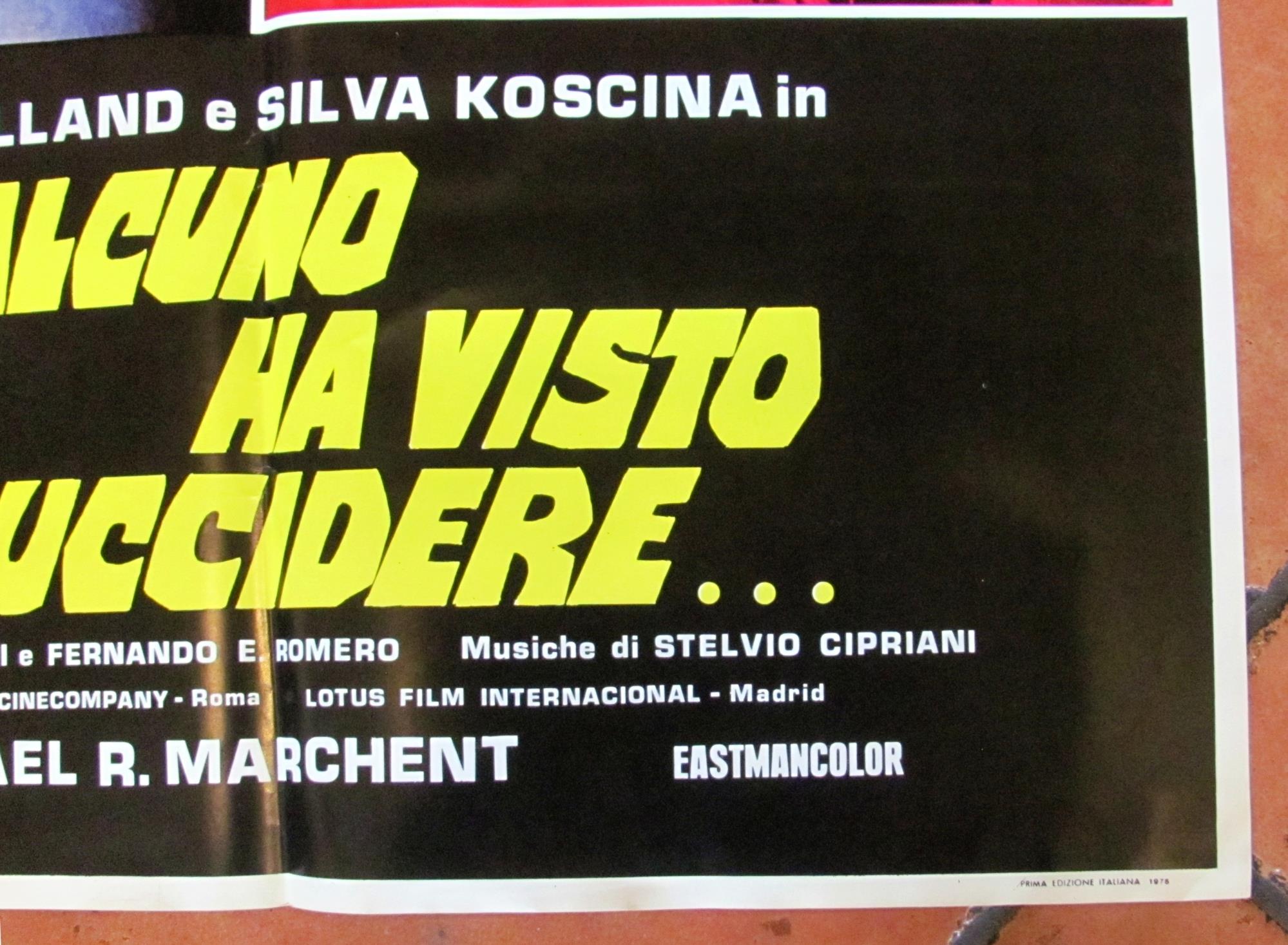 Fotobusta QUALCUNO HA VISTO UCCIDERE con Silva Koscina, I ed. 1975