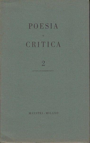 Poesia e critica, 2. Rivista quadrimestrale - copertina