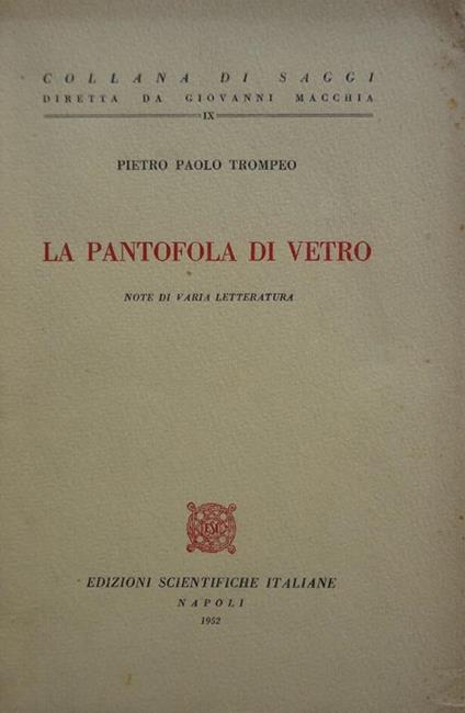 La pantofola di vetro - P. Paolo Trompeo - copertina