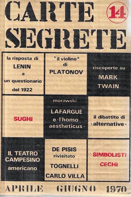 Carte Segrete, n.14. Aprile-Giugno 1970 - copertina