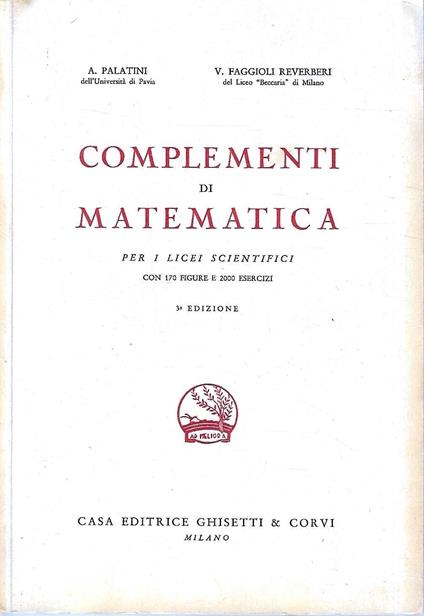 Complementi di matematica per i Licei Scientifici - copertina