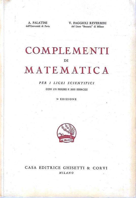 Complementi di matematica per i Licei Scientifici - copertina