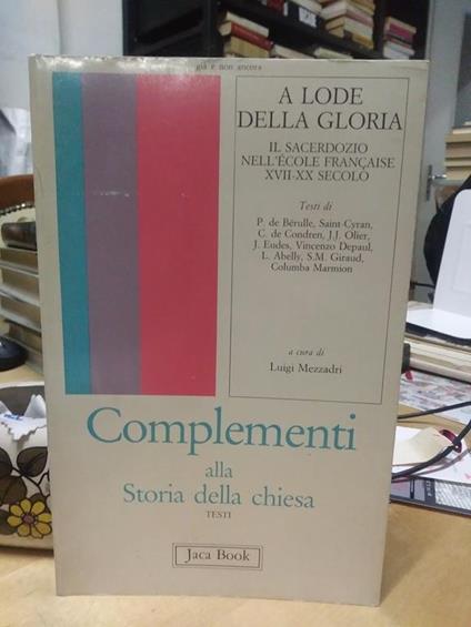 Complementi alla storia della chiesa testi jaca book - Luigi Mezzadri - copertina