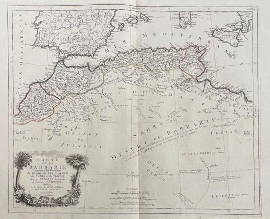 Carte De La Barbarie, Contenant Les Royaumes De Maroc, De Fez, D'Alger, De Tunis Et De Tripoli Avec Les Deserts Limitrophes De L'Interieur De L'Afrique - Paolo Santini - copertina