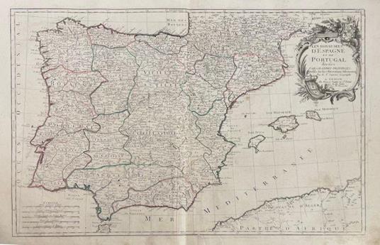 Lotto di 5 mappe: LES ROYAUMES D'ESPAGNE ET DE PORTUGAL DIVIDES PAR GRANDES PROVINCES - Paolo Santini - copertina