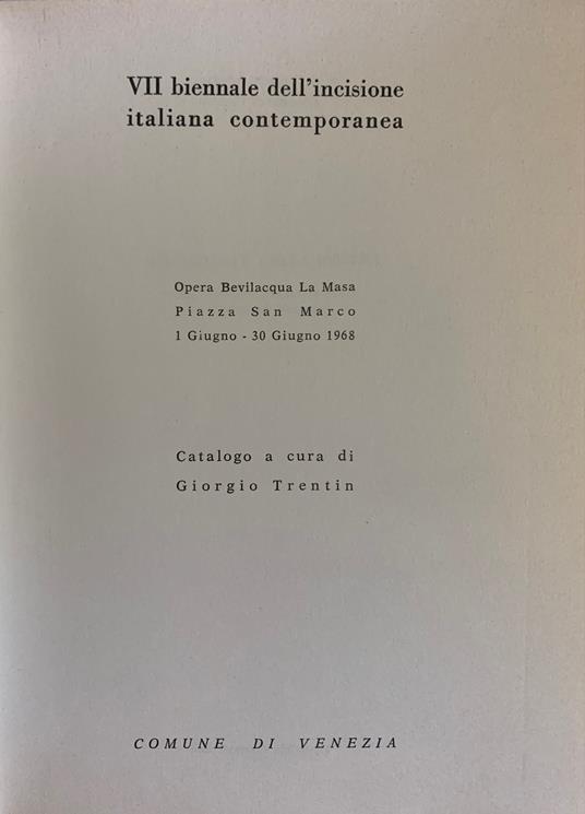 Vii Biennale Dell'Incisione Italiana Contemporanea - Giorgio Trentin - copertina