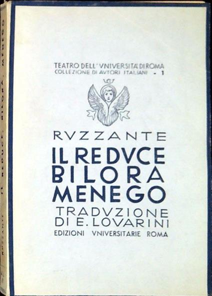 Il reduce Bilora Menego - Ruzante - copertina