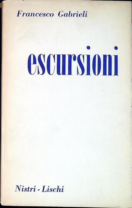 Escursioni - Francesco Gabrieli - copertina