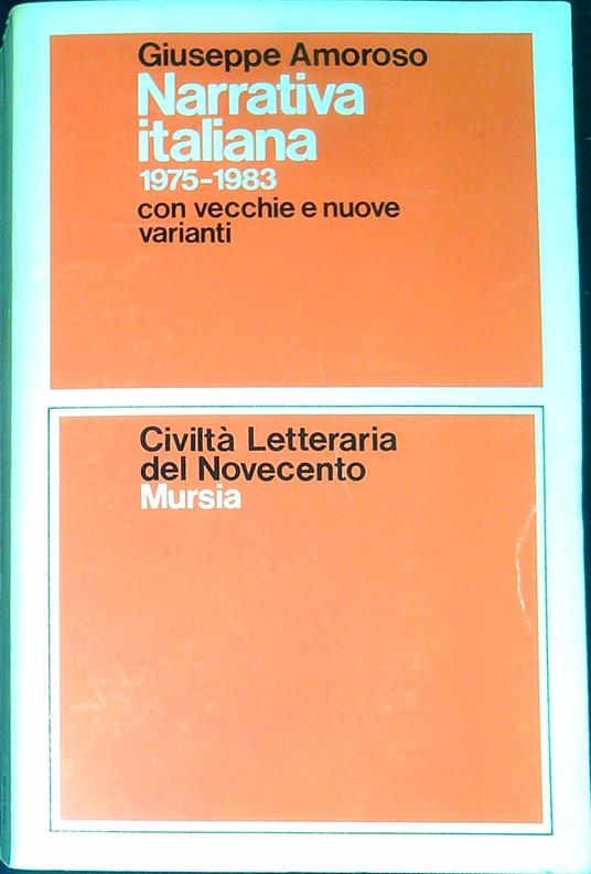Narrativa italiana : 1984-1988 - Giuseppe Amoroso - copertina
