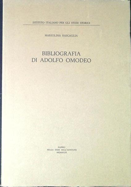 Bibliografia di Adolfo Omodeo - copertina