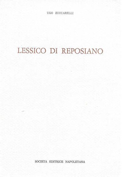 Lessico Di Reposiano - Ugo Zuccarelli - copertina