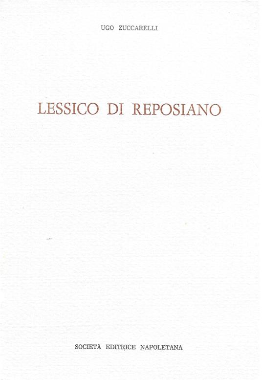 Lessico Di Reposiano - Ugo Zuccarelli - copertina