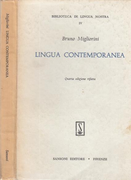 Lingua Contemporanea - Bruno Migliorini - copertina