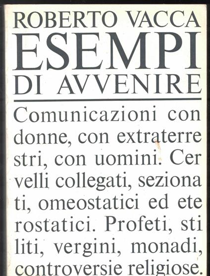 Esempi di Avvenire - Roberto Vacca - copertina
