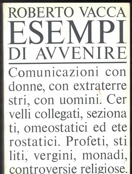 Esempi di Avvenire - Roberto Vacca - copertina