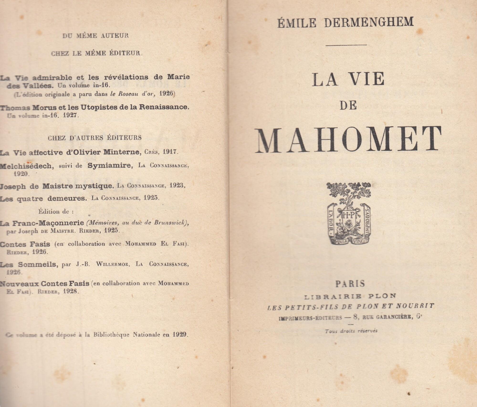 La vie de Mahomet
