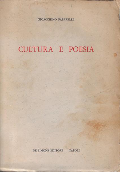 Cultura e poesia - Gioacchino Paparelli - copertina