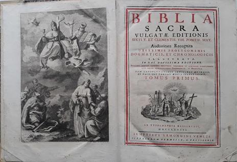 Biblia Sacra Vulgatae Editionis sixti v. et Clementis VIII. Pontif. Max. Auctoritate Recognita. uberrimis prolegomenis dogmaticis, et chronologicis (Tomus Primus p.403 Tomus Secundus p.356) - 3