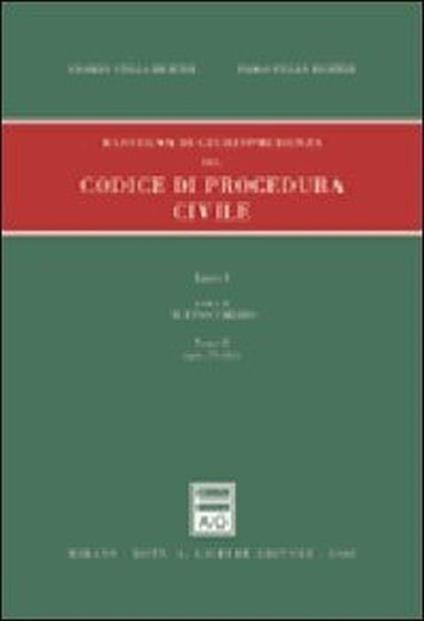 Rassegna di giurisprudenza del Codice di procedura civile. Aggiornamento 1999-2001. Artt. 75-111 (Vol. 1/tomo 2) - copertina