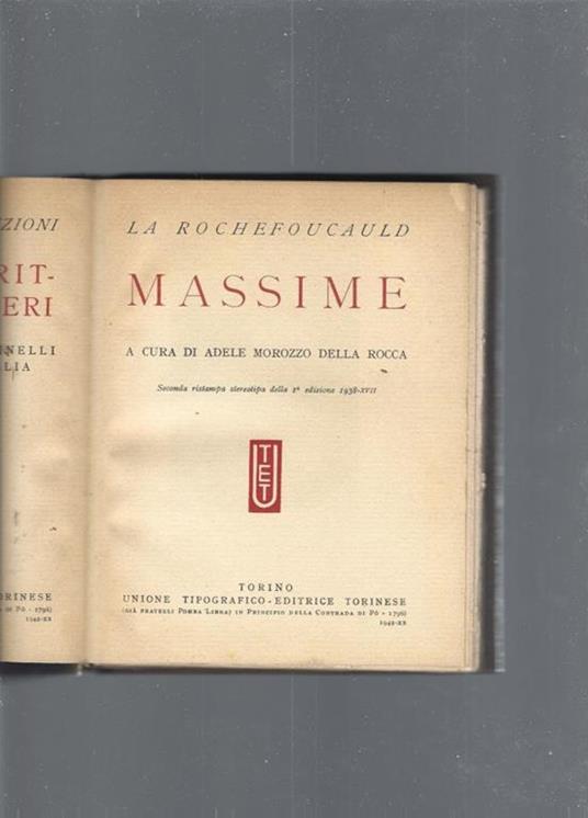Massime - François de La Rochefoucauld - copertina