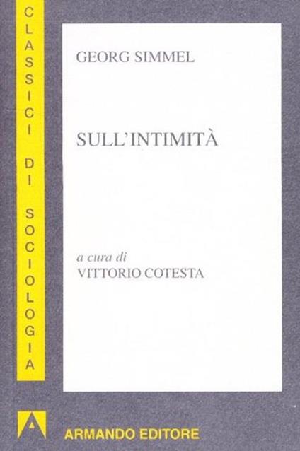 Sull'intimità - Georg Simmel - copertina