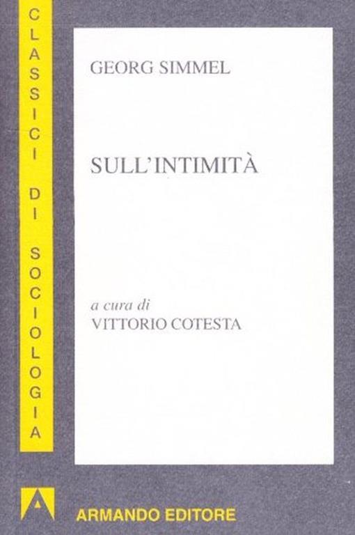 Sull'intimità - Georg Simmel - copertina