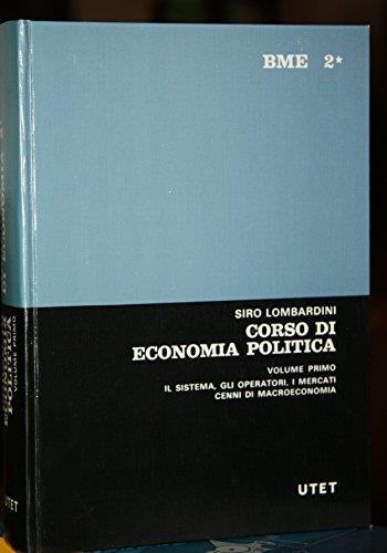 Corso di economia politica (Vol. 1) - Siro Lombardini - copertina