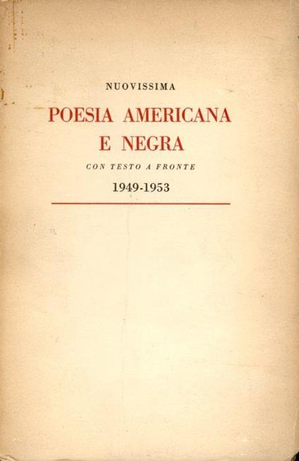 Nuovissima poesia Americana e negra 1949-1953 - Carlo Izzo - copertina